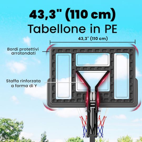 Sportnow Basketball Hoop with Stand and Adjustable Height