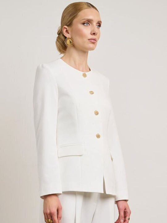 Desiree Lang Damen Mittellang Blazer White