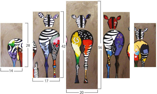 Freebox Colorful Zebras 82x56cm