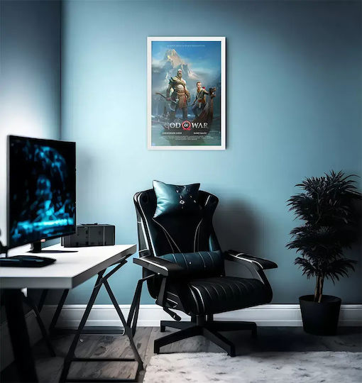 Gaming Poster God War Gm2333 40cm X 50cm Premium Black Wooden Frame