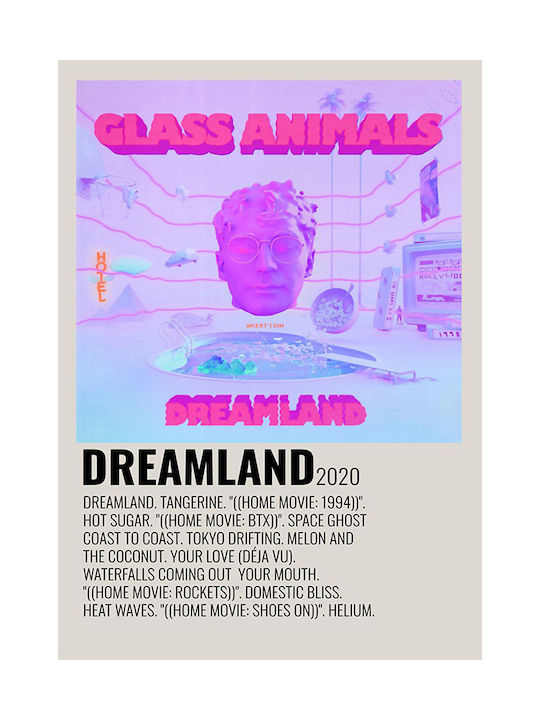 Music Poster Dreamland Glass Animals Ms544 40cm X 50cm Premium Μαύρο Ξύλινο Κάδρο
