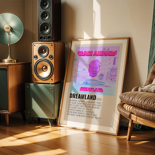Music Poster Dreamland Glass Animals Ms544 40cm X 50cm Premium Μαύρο Ξύλινο Κάδρο