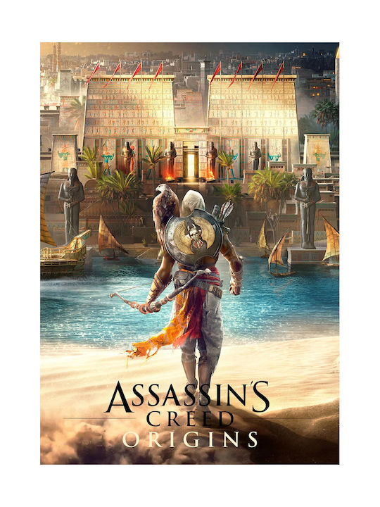 Gaming Poster Assassins Creed Origins Cover Gm2355 40cm X 50cm Premium Black Wooden Frame