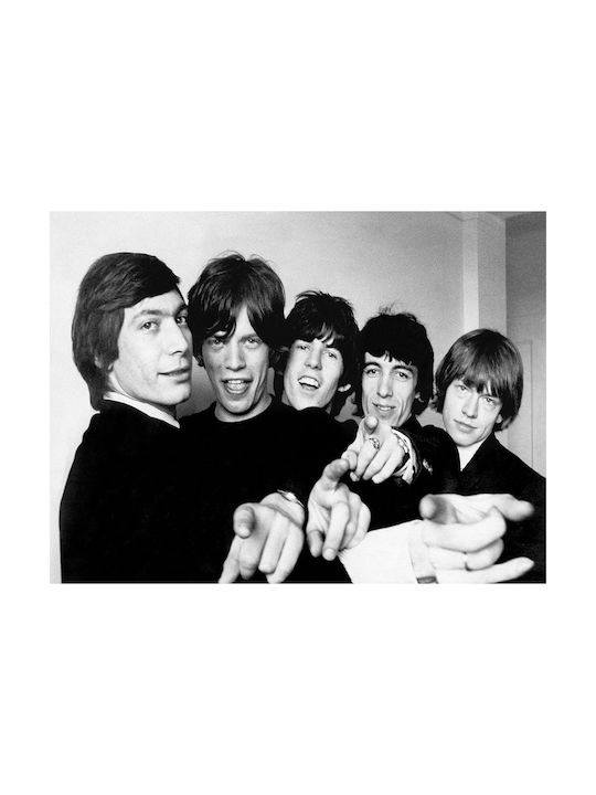 Music Poster Rolling Stones Ms155 40cm X 50cm Premium Μαύρο Ξύλινο Κάδρο