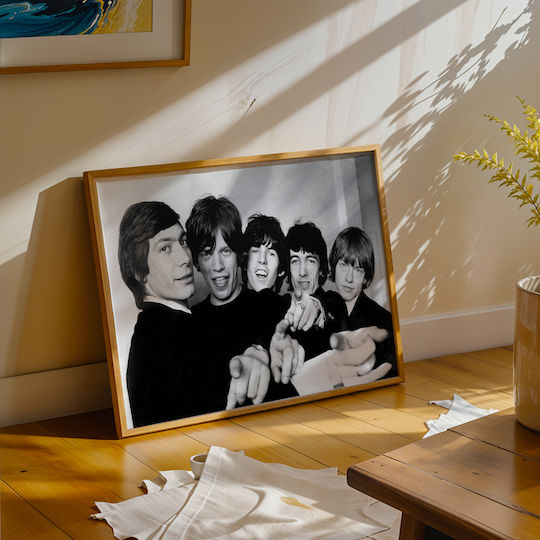 Musik Poster Rolling Stones Ms155 40cm x 50cm Premium Schwarzes Hölzernes Rahmen