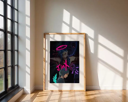 Gaming Poster Jinx Powder Gm1113 40cm X 50cm Premium Μαύρο Ξύλινο Κάδρο