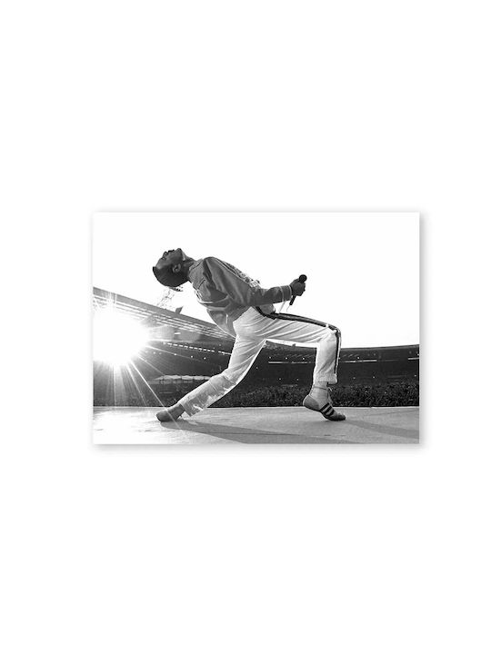 Music Poster Freddie Mercury Ms051 40cm X 50cm Premium Μαύρο Ξύλινο Κάδρο