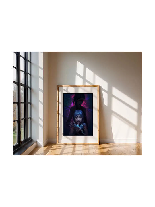 Gaming Poster Powder Vs Jinx Gm1112 40cm X 50cm Premium Black Wooden Frame