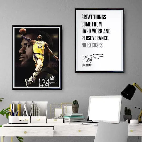 Poster Nba Lebron Dunk Kds021b 40cm X 50cm Premium Cadru Din Lemn Negru