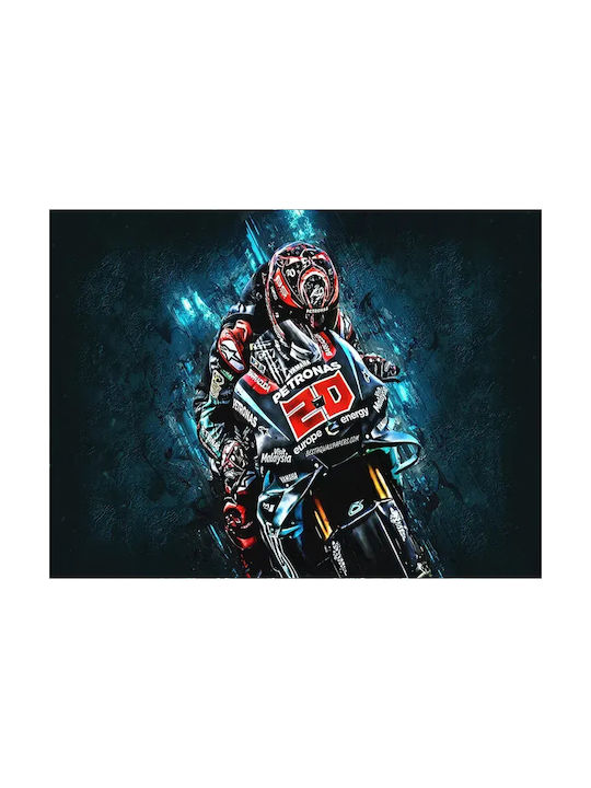 Poster MotoGP Fabio Quartararo GP028 40cm X 50cm Premium Black Wooden Frame