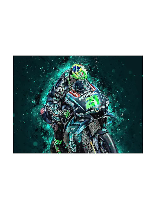 Poster MotoGP Franco Morbidelli GP027 40cm X 50cm Premium Black Wooden Frame