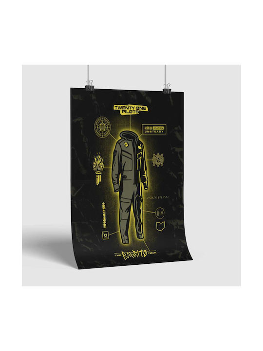 Music Poster Twenty One Pilots Ms036 40cm X 50cm Premium Μαύρο Ξύλινο Κάδρο