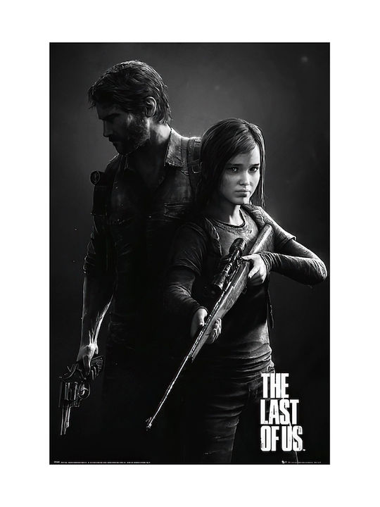 Gaming Poster Last Us Joel & Ellie Gm2391 40cm X 50cm Premium Black Wooden Frame