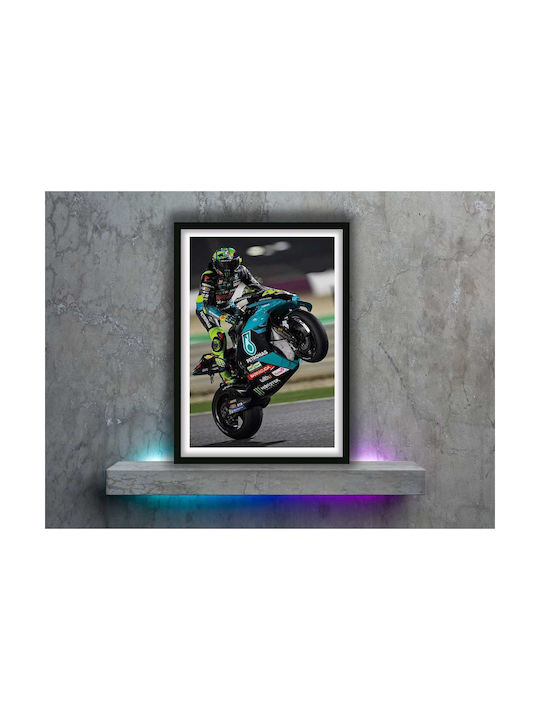 Poster MotoGP Valentino Rossi GP005 40cm x 50cm Premium Black Wooden Frame