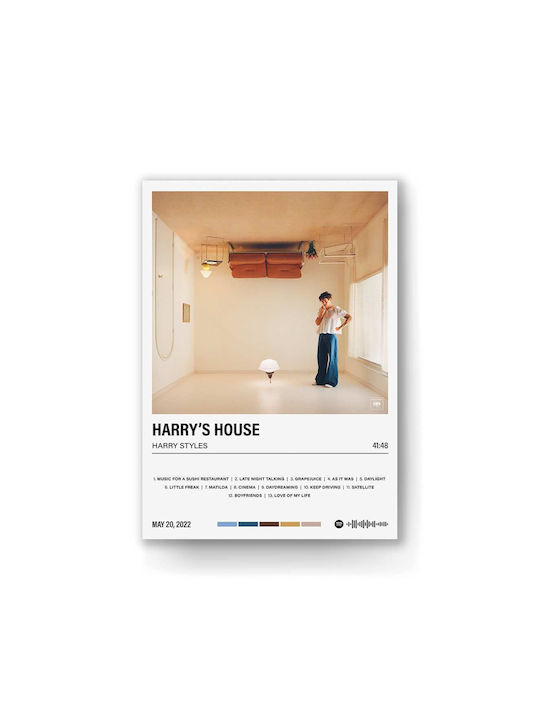 Music Poster Harry's House Ms054 40cm X 50cm Premium Black Wooden Frame