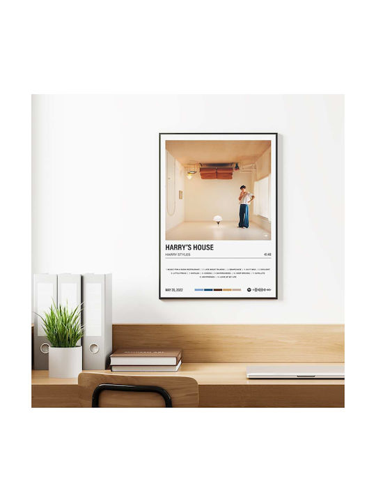 Music Poster Harry's House Ms054 40cm X 50cm Premium Black Wooden Frame