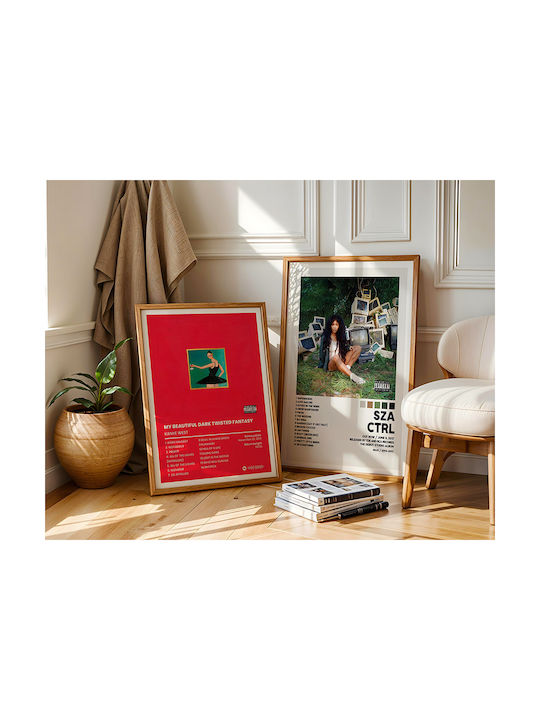 Music Poster Sza Ctrl Ms080 40cm X 50cm Premium Black Wooden Frame