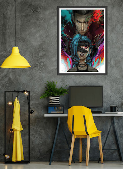 Gaming Poster Jinx & Silco Gm1116 40cm X 50cm Premium Μαύρο Ξύλινο Κάδρο