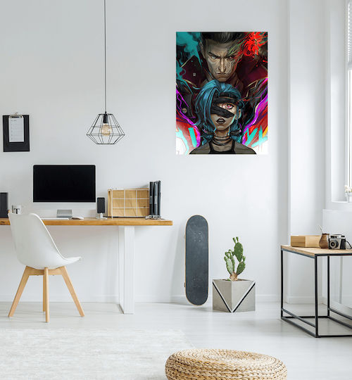 Gaming Poster Jinx & Silco Gm1116 40cm X 50cm Premium Μαύρο Ξύλινο Κάδρο