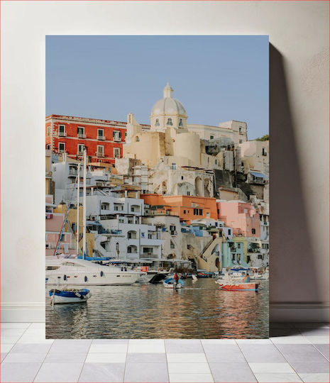 Colorful Coastal Buildings And Boats Πολύχρωμα Παράκτια Κτίρια Και Βάρκες