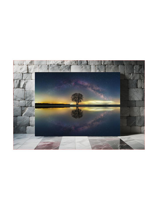 Πίνακας Tree Reflection Under Starry Sky Αντανάκλαση Δέντρου Κάτω Έναστρο Ουρανό 100x70