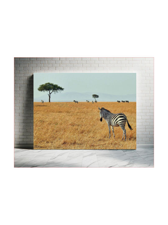 Панел Zebras In Savanna Зебри В Савана 100x70