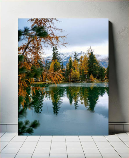 Πίνακας Mountain Reflection In Autumn Αντανάκλαση Βουνού Φθινόπωρο 70x100 Πίνακας Mountain Reflection In Autumn Αντανάκλαση Βουνού Φθινόπωρο 70x100