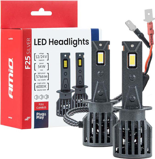 Amio Led Scheinwerfer Serie F25 Silber Full Canbus H1 54w 12v 24v 04701