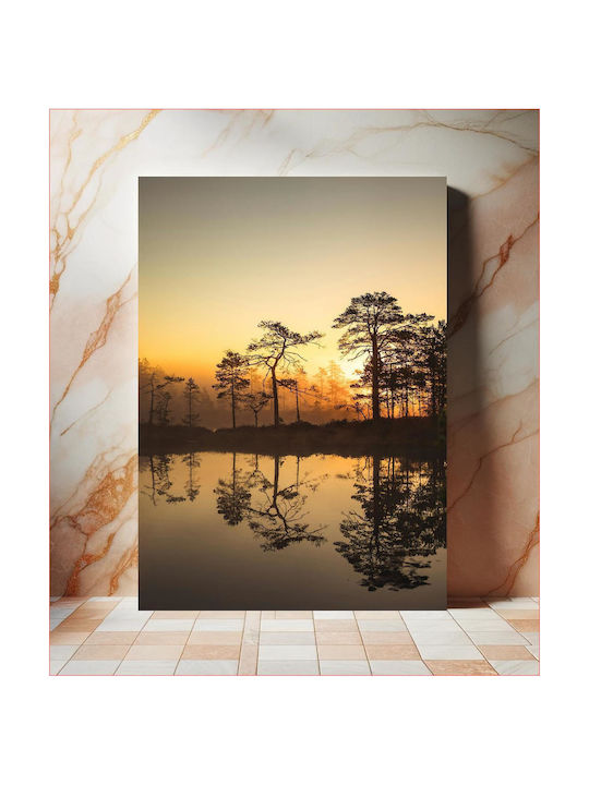 Панел Sunset Reflection Trees Залез Отражение На Дървета 70x100