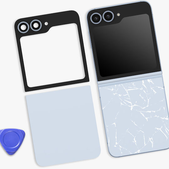 Clappio Oberes Unteres Rückglas Ersatzkit Galaxy Z Flip 6 Blau