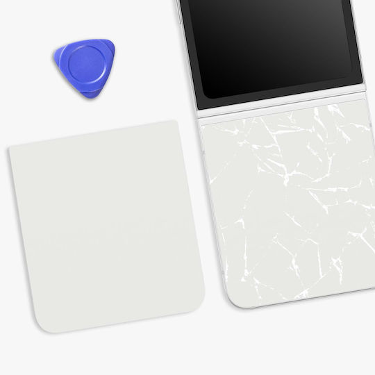 Clappio Untere Rückseite Glas Galaxy Z Flip 6 Integrierte Klebefläche Weiß