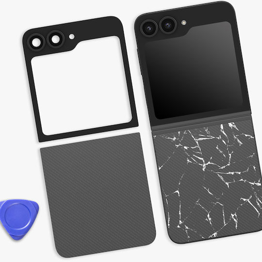 Clappio Upper Lower Back Glass Replacement Kit Galaxy Z Flip 6 Black