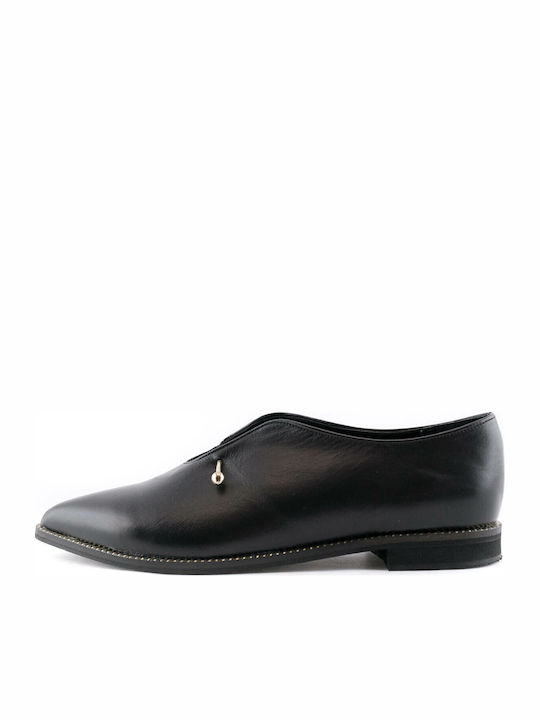 Damen Slip-Ons Leder Schwarze