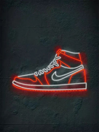Poster Chicago Sneakers Snk114 40cm x 50cm Schwarzer Hölzerner Rahmen