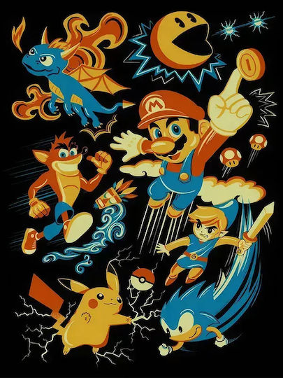 Gaming Poster Gaming Heroes Gm118 40cm X 50cm Λευκή Ξύλινη Κορνίζα