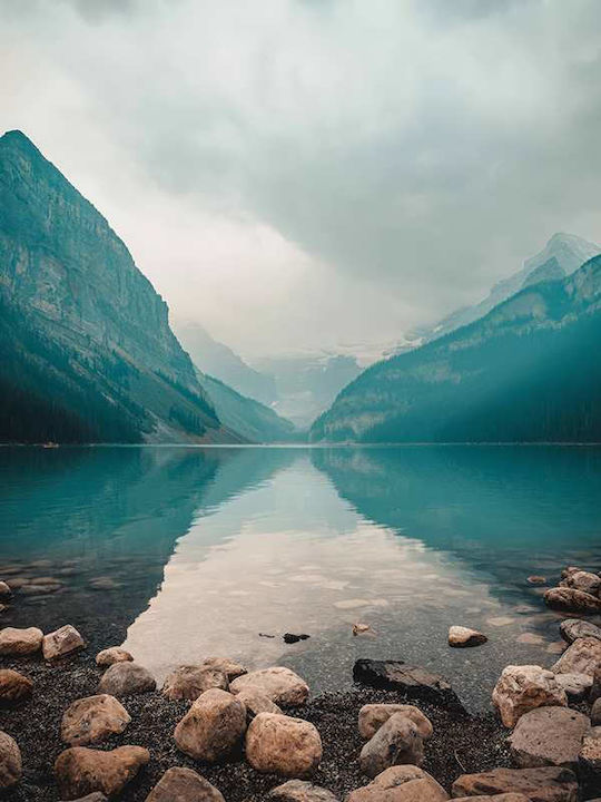 Poster Lake Pst25111 40cm X 50cm Premium Black Wooden Frame