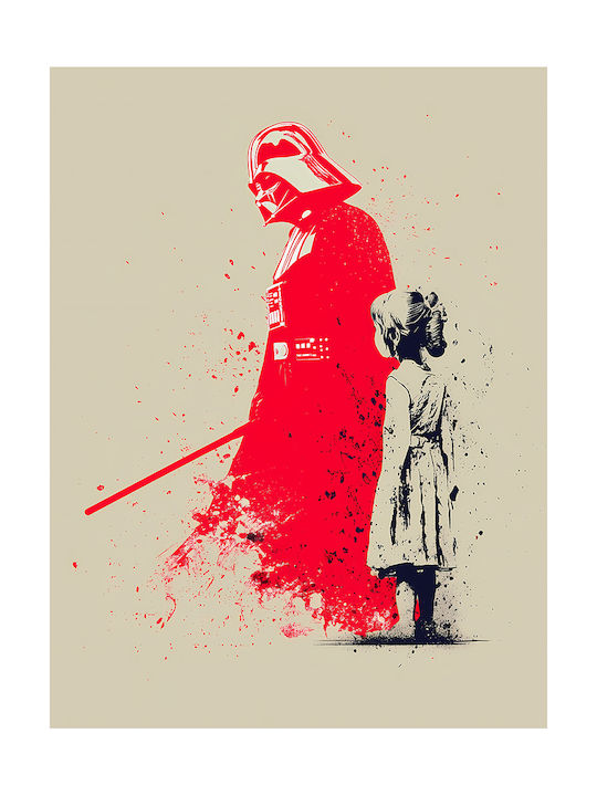 Poster Star Wars Darth Vader Banksy Art Mv304 40cm X 50cm Premium Black Wooden Frame