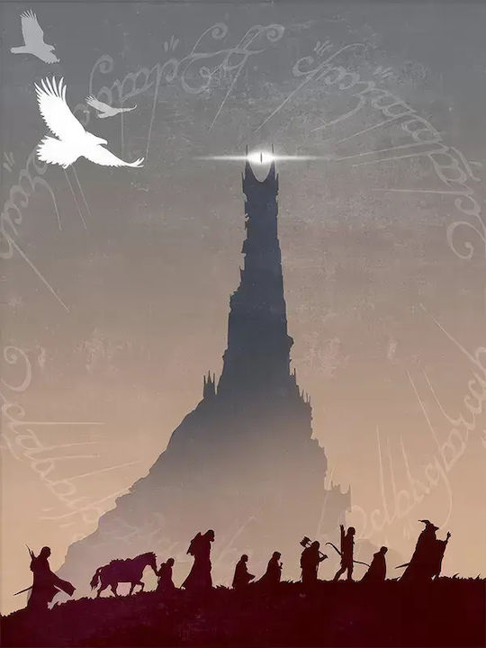 Poster Lord Rings Mountain Journey Mv129 40cm X 50cm Premium Black Wooden Frame