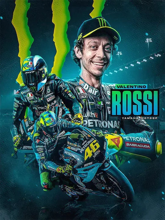 Poster Motogp Valentino Rossi Gp009 40cm X 50cm Premium Μαύρο Ξύλινο Κάδρο