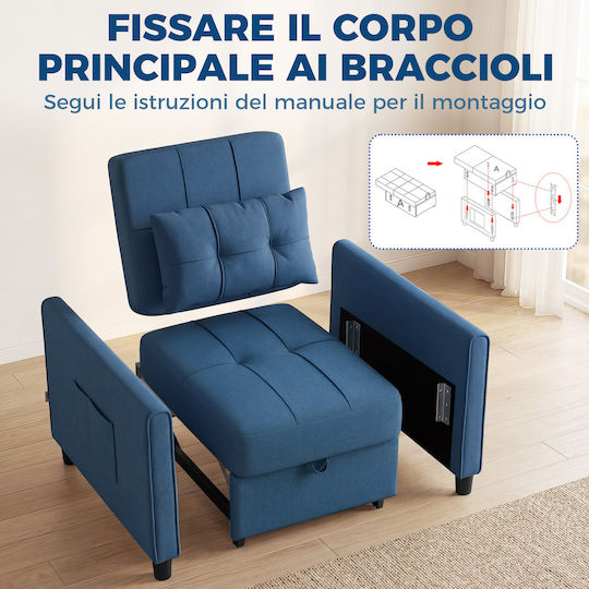 HomCom Relax Sessel Blau 69x82x85cm
