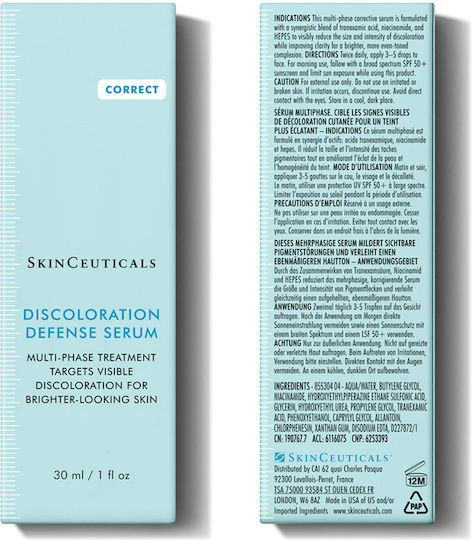SkinCeuticals Discoloration Defense Anti-aging Serum Face with Vitamin C & Niacinamide 30ml
