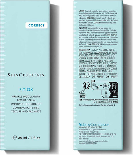 SkinCeuticals P-TIOX Wrinkle-Modulating Peptide Αντιγηραντικό Serum Προσώπου SPF50 με Νιασιναμίδη & Πεπτίδια 30ml