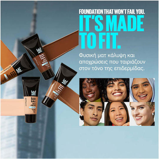 Maybelline Fit Me Matte + Poreless Liquid Foundation 124 Soft Sand 30ml