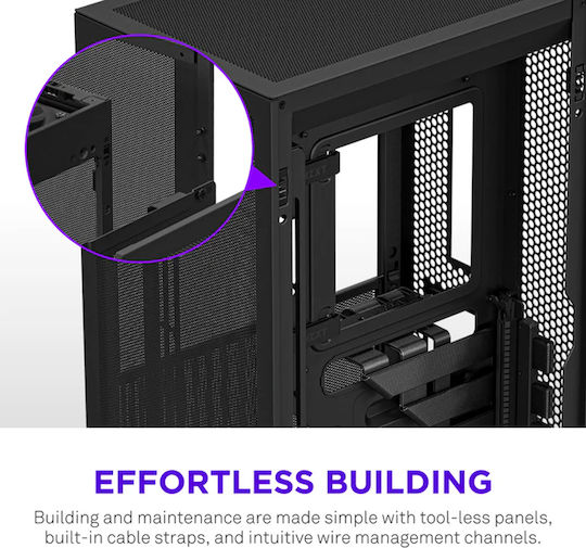 NZXT H2 Flow Mini Tower Κουτί Υπολογιστή Μαύρο