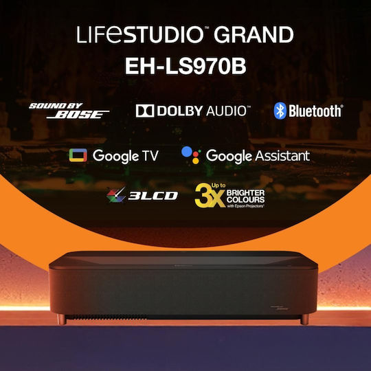 Epson Lifestudio Grand Plus EH-LS970 Proiector 3LCD Laser cu Wi-Fi și Difuzoare Încorporate