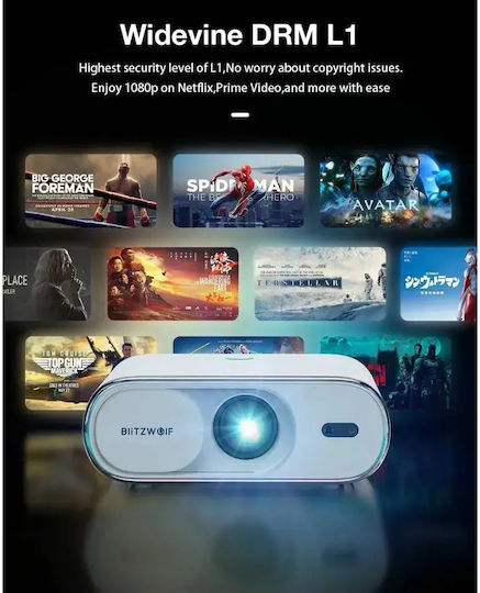 BlitzWolf BW-V5 Air Mini Projector LCD Full HD Λάμπας LED με Wi-Fi