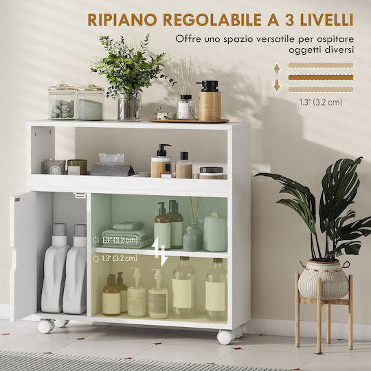 HomCom Bathroom Cabinet 71x20x70cm White