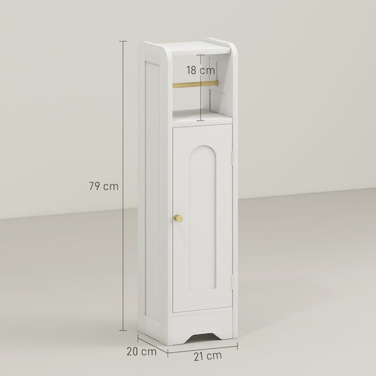 HomCom Bathroom Cabinet 21x20x79cm White