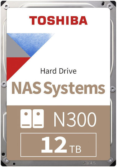 Toshiba N300 NAS 12TB HDD Σκληρός Δίσκος 3.5" SATA III 7200rpm με 512MB Cache HDWG51CUZSVA