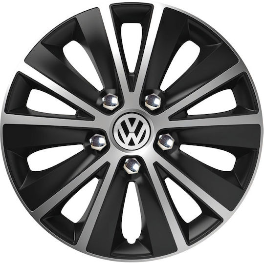 Versaco Car Hubcap Set Rapide Nc with VW Emblem 14" 4pcs Silver